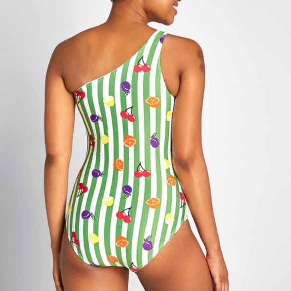 Modcloth The Lola One piece retro swimsuit Women's Size L Fruit Print NWOT - Picture 2 of 16